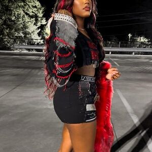 Custom Patchwork Skirt and Jacket